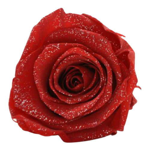Rosa classica rossa con glitter - Taglia L